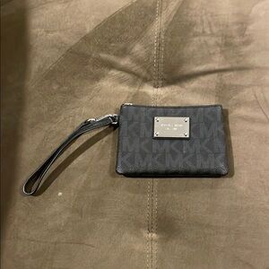 Michael Kors Charcoal Monogram Wristlet